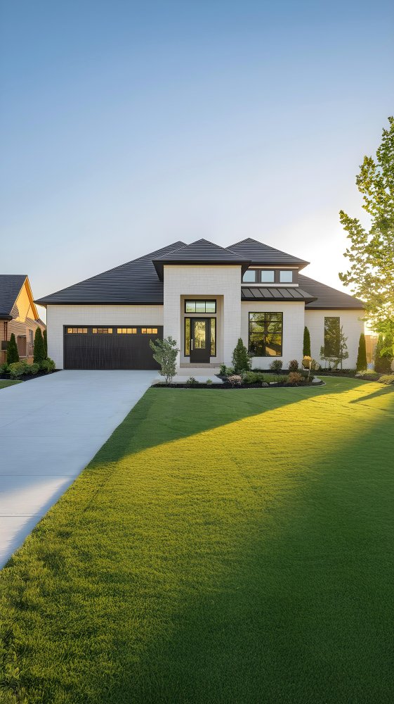 Freshly maintained lawn and garden